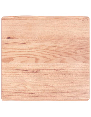 Piano Tavolo Marrone Chiaro 60x60x(2-6) cm Rovere Non Trattato