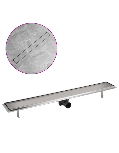 Canaletta di Drenaggio per Doccia Lineare 930x140 mm in Acciaio