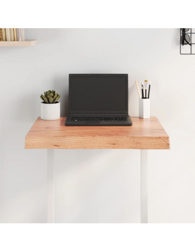 Piano Tavolo Marrone Chiaro 60x60x(2-6) cm Rovere Non Trattato