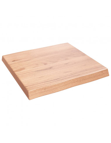 Piano Tavolo Marrone Chiaro 60x60x(2-6) cm Rovere Non Trattato