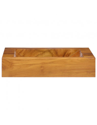 Lavabo in Legno Massello di Teak 50x35x10 cm