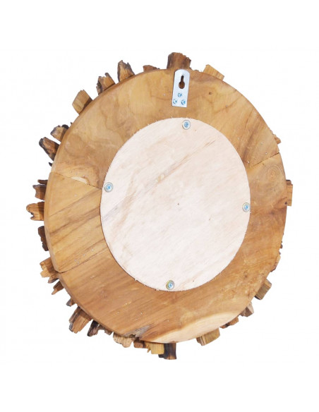 Specchio da Parete 40 cm in Legno di Teak Rotondo