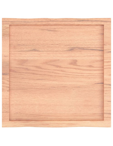 Piano Tavolo Marrone Chiaro 60x60x(2-6) cm Rovere Non Trattato