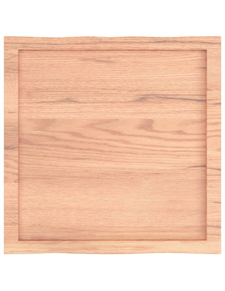 Piano Tavolo Marrone Chiaro 60x60x(2-6) cm Rovere Non Trattato