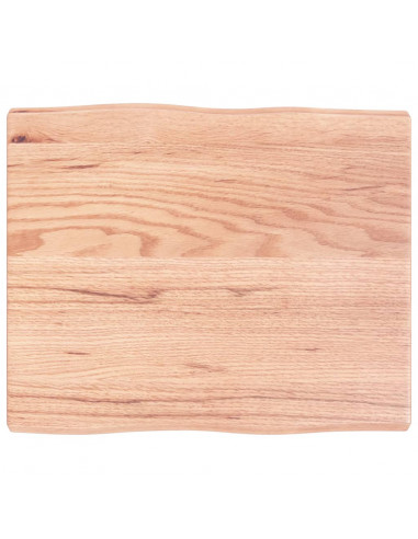 Piano Tavolo Marrone Chiaro 60x50x(2-4) cm Rovere Non Trattato