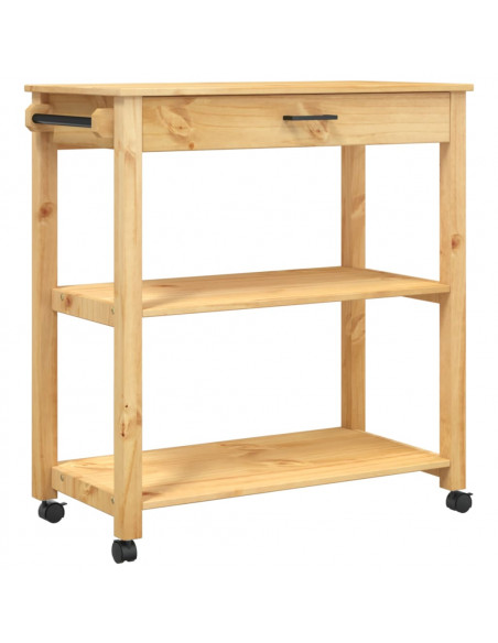 Carrello da Cucina MONZA 84x40x90 cm in Legno Massello di Pino