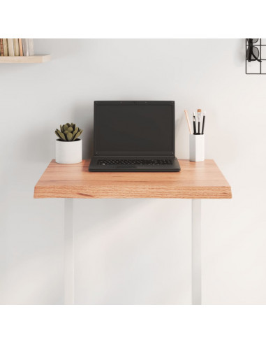 Piano Tavolo Marrone Chiaro 60x50x(2-4) cm Rovere Non Trattato