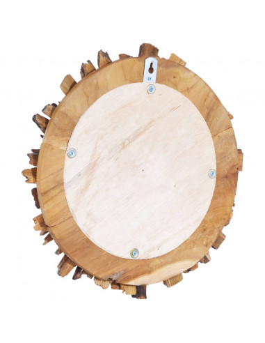 Specchio da Parete 60 cm in Legno di Teak Rotondo