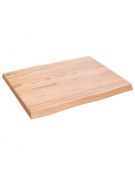 Piano Tavolo Marrone Chiaro 60x50x(2-4) cm Rovere Non Trattato