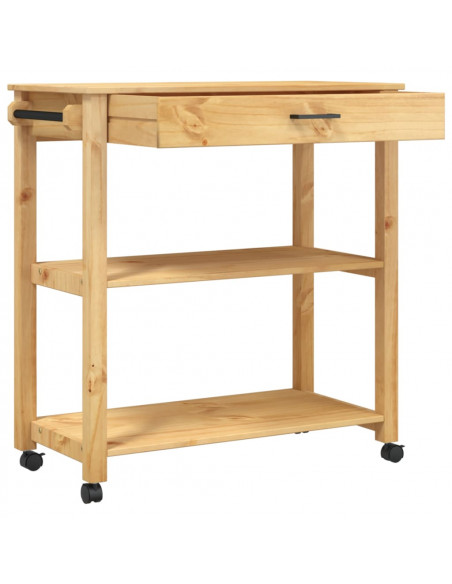 Carrello da Cucina MONZA 84x40x90 cm in Legno Massello di Pino
