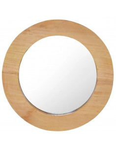 Specchio da Parete 40 cm in Legno di Teak Rotondo 2