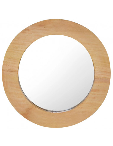 Specchio da Parete 40 cm in Legno di Teak Rotondo