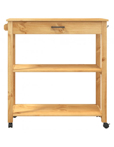 Carrello da Cucina MONZA 84x40x88,5 cm in Legno Massello di Pino