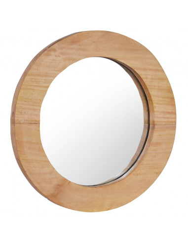 Specchio da Parete 40 cm in Legno di Teak Rotondo