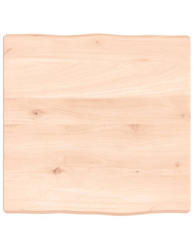 Piano per Tavolo 40x40x(2-4) cm Rovere Non Trattato Bordi Vivi