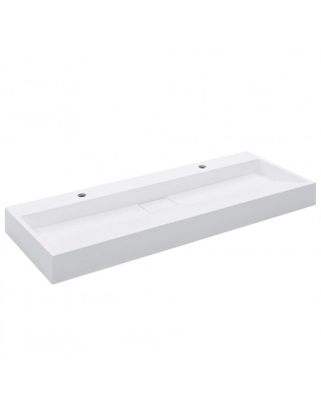 Lavandino 120x46x11 cm Blocco in Marmo/Minerale Bianco