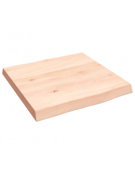 Piano per Tavolo 40x40x(2-4) cm Rovere Non Trattato Bordi Vivi