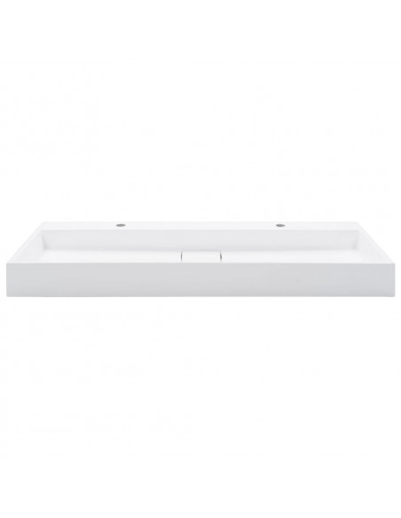 Lavandino 120x46x11 cm Blocco in Marmo/Minerale Bianco
