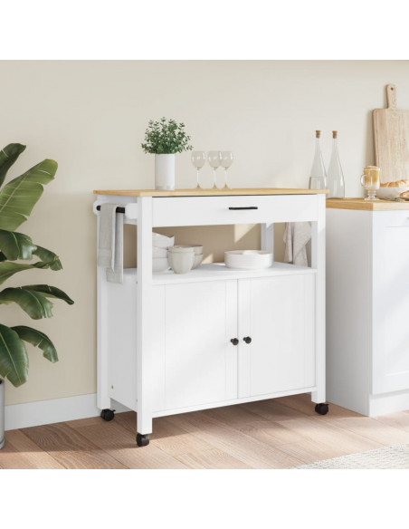 Carrello da Cucina MONZA 84x40x88,5 cm in Legno Massello di Pino