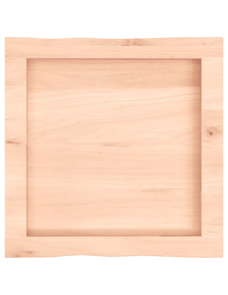 Piano per Tavolo 40x40x(2-4) cm Rovere Non Trattato Bordi Vivi