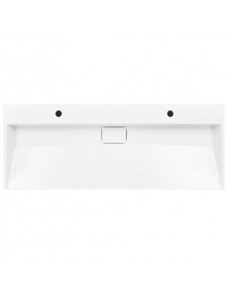 Lavandino 120x46x11 cm Blocco in Marmo/Minerale Bianco