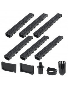 Canalette di Drenaggio 6 pz Plastica 6 m 2