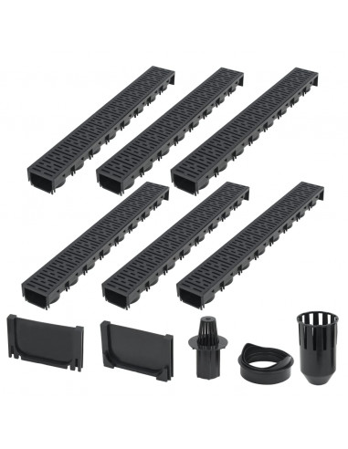 Canalette di Drenaggio 6 pz Plastica 6 m