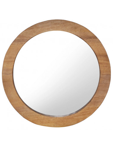 Specchio da Parete 60 cm in Legno di Teak Rotondo