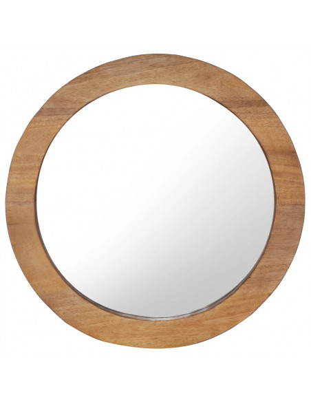 Specchio da Parete 60 cm in Legno di Teak Rotondo