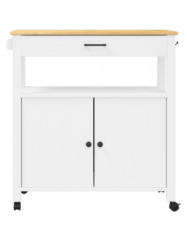 Carrello da Cucina MONZA 84x40x88,5 cm in Legno Massello di Pino