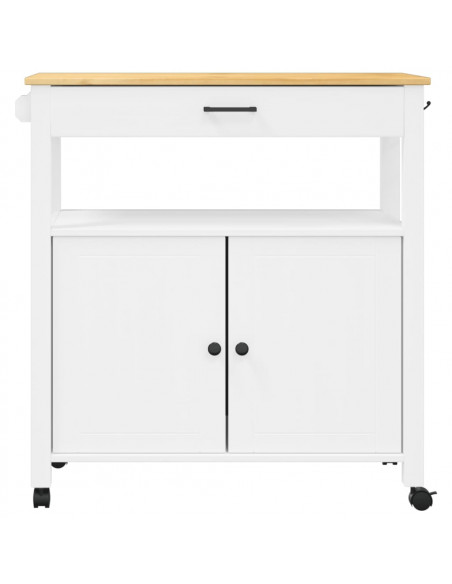 Carrello da Cucina MONZA 84x40x88,5 cm in Legno Massello di Pino