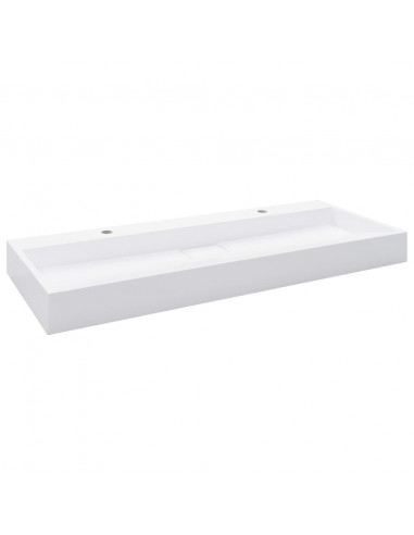 Lavandino 120x46x11 cm Blocco in Marmo/Minerale Bianco