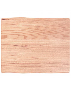 Piano Tavolo Marrone Chiaro 60x50x2 cm in Rovere Non Trattato 2