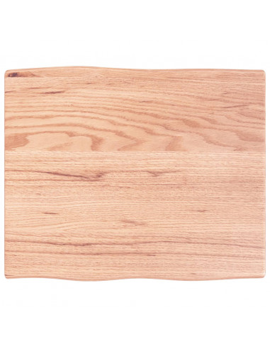 Piano Tavolo Marrone Chiaro 60x50x2 cm in Rovere Non Trattato