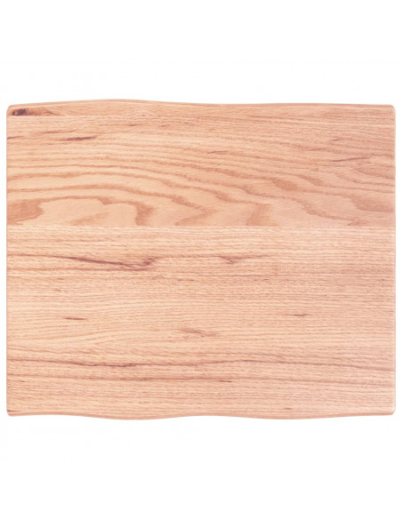 Piano Tavolo Marrone Chiaro 60x50x2 cm in Rovere Non Trattato