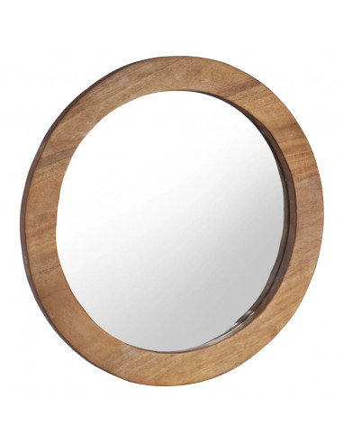 Specchio da Parete 60 cm in Legno di Teak Rotondo