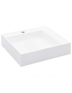 Lavandino 50x50x12,3 cm Blocco in Marmo/Minerale Bianco 2