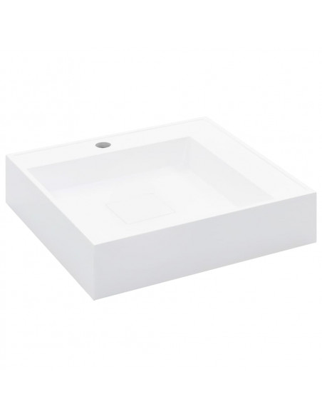 Lavandino 50x50x12,3 cm Blocco in Marmo/Minerale Bianco