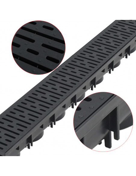 Canalette di Drenaggio 6 pz Plastica 6 m