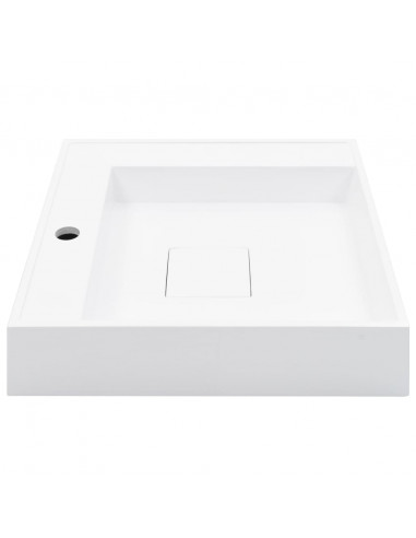 Lavandino 50x50x12,3 cm Blocco in Marmo/Minerale Bianco