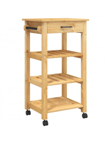 Carrello da Cucina MONZA 48x40x90 cm in Legno Massello di Pino