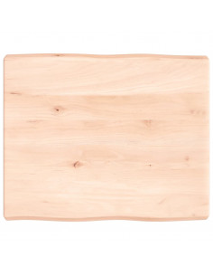 Piano per Tavolo 60x50x(2-6) cm Rovere Non Trattato Bordi Vivi 2