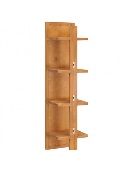 Specchio da Parete con Mensole 30x30x120 cm in Massello di Teak