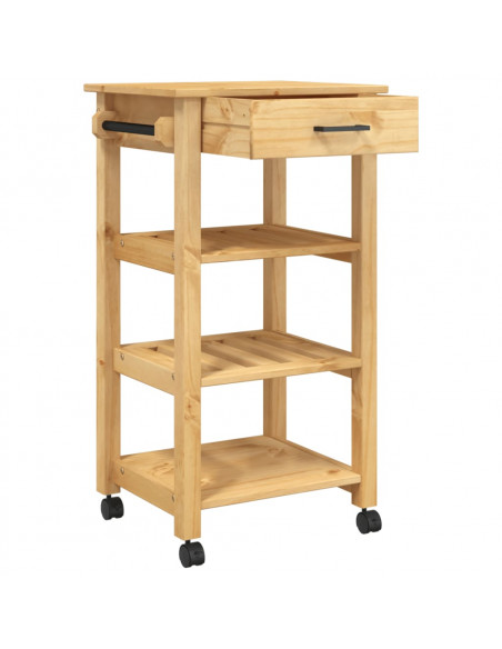 Carrello da Cucina MONZA 48x40x90 cm in Legno Massello di Pino