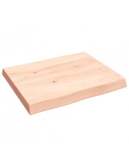 Piano per Tavolo 60x50x(2-6) cm Rovere Non Trattato Bordi Vivi