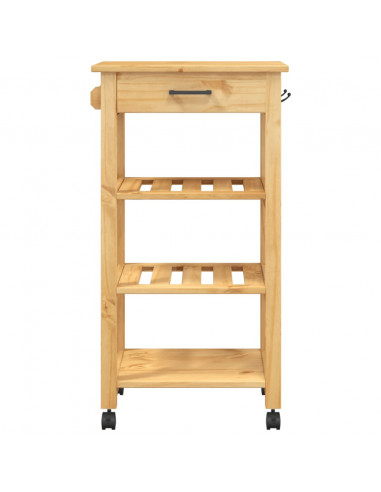 Carrello da Cucina MONZA 48x40x88,5 cm in Legno Massello di Pino
