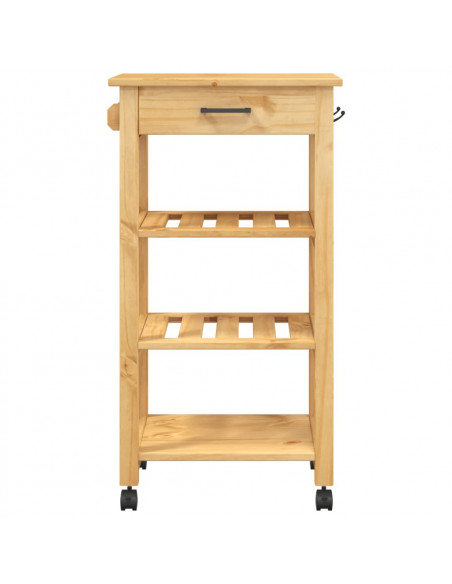 Carrello da Cucina MONZA 48x40x90 cm in Legno Massello di Pino