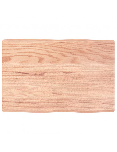 Piano Tavolo Marrone Chiaro 60x40x(2-6) cm Rovere Non Trattato