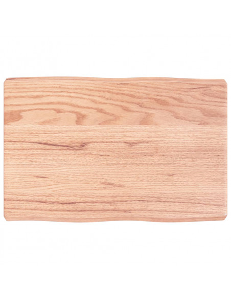 Piano Tavolo Marrone Chiaro 60x40x(2-6) cm Rovere Non Trattato