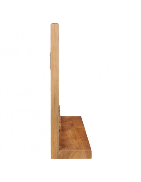 Specchio da Parete con Mensola 60x12x40 cm in Massello di Teak
